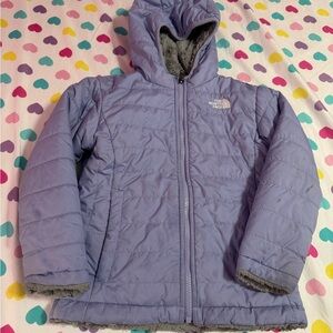 The North Face Jacket PURPKE 5T GIRLS FUR HOOD REVERSIBLE PLAY CONDITION